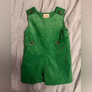 The Beaufort Bonnet Company Vibrant Green Corduroy Overalls 6-12M